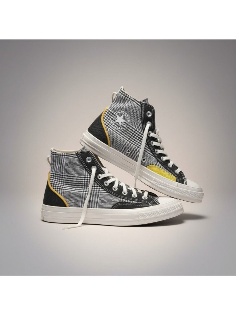 Converse Chuck 70 Hacked Fashion Hi Plaid Sneakers Black Yellow 8.5 M 10.5 W - Picture 5 of 8